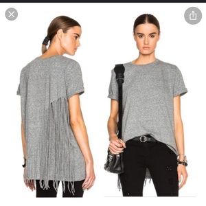 RTA grey Zoe fringe tee
